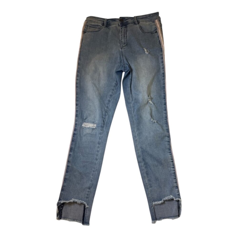 Lola‎ Jeans Alexa Bay Women's High Rise Ankle Distressed Jeans Size 8